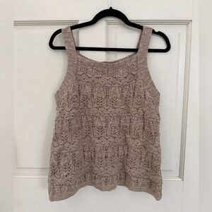 J. Jill Taupe Knit Tank Top, Size S